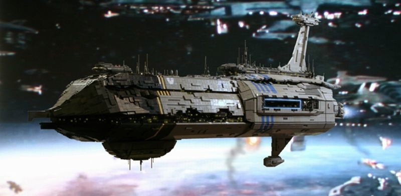 Illustration for article titled Lego Master Completes 30-Pound Star Wars Starship Model